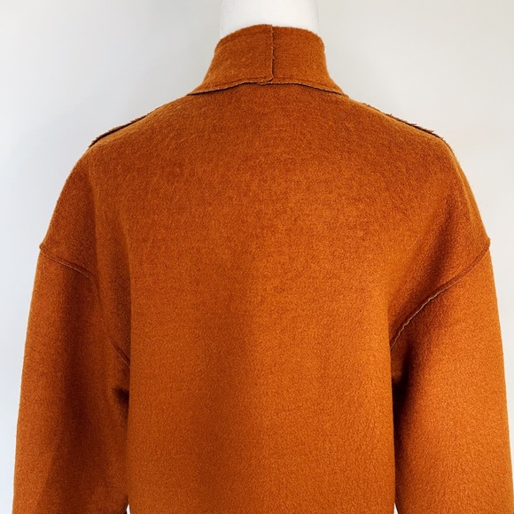 NWOT Warehouse Modern Bonded Rust Coat - Picture 9 of 11